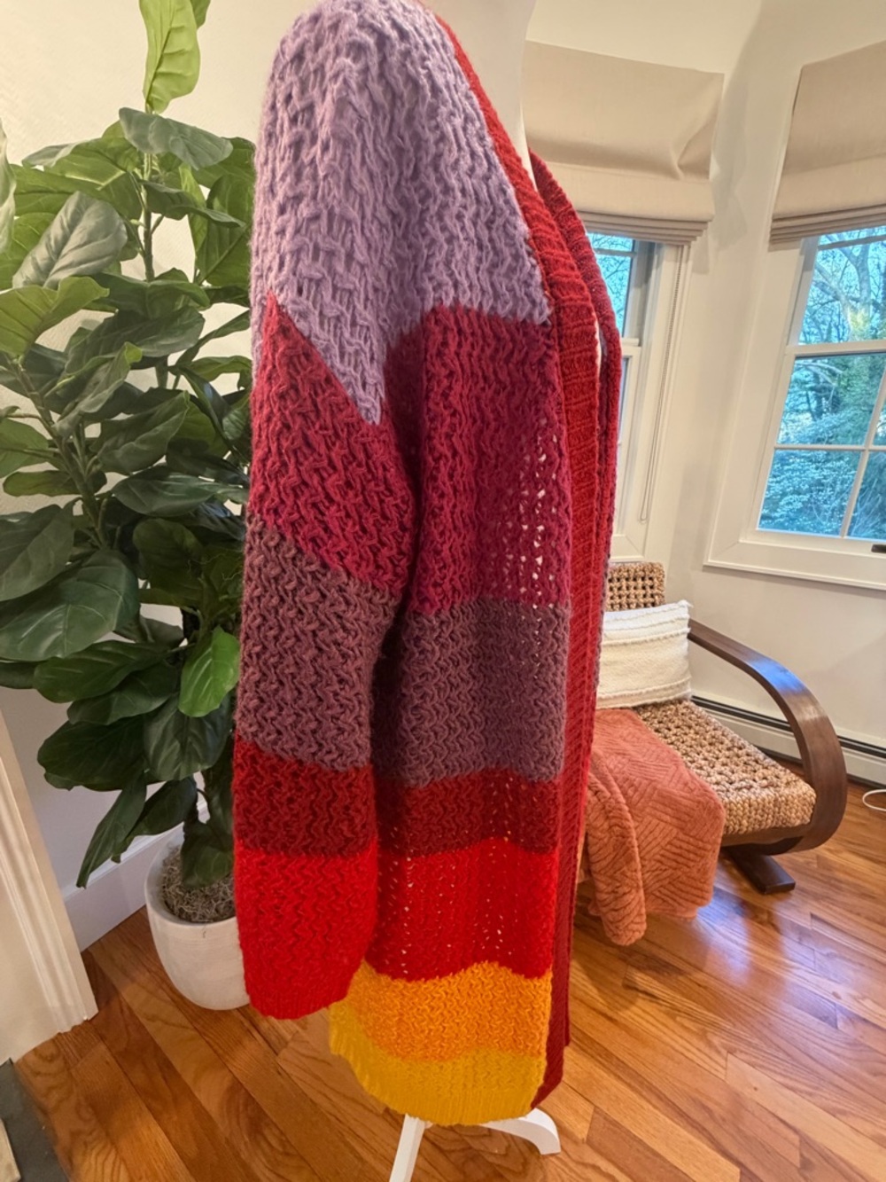 Farm Rio - Colorblock Long Cardigan Sweater - Multicolor - Picture 3 of 5